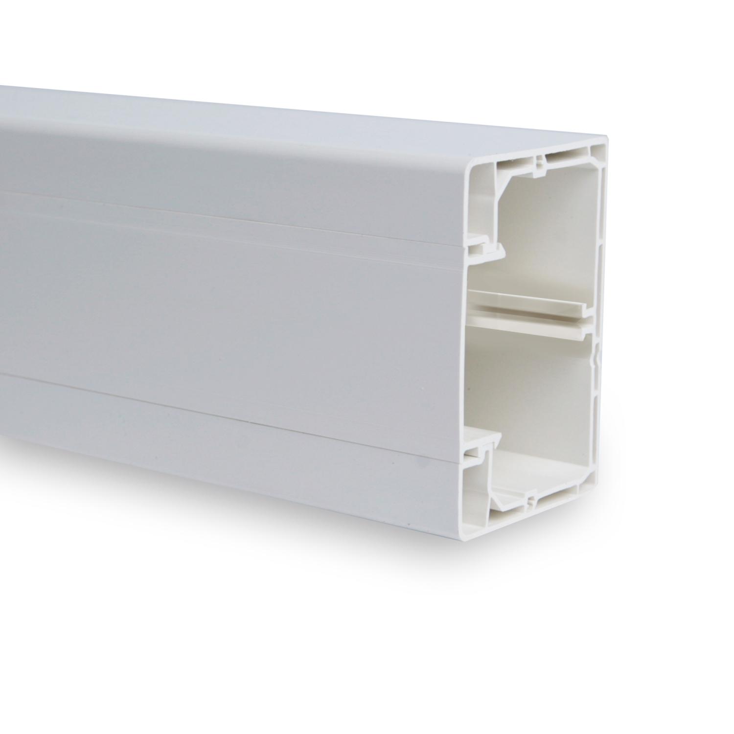 Plinthe 1 compartiment 80x54mm + 1 couvercle C45 PVC blanc