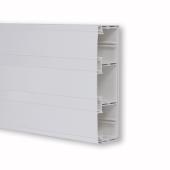 Plinthe 3 compartiments 160x54mm + 3 couvercles C45 PVC blanc