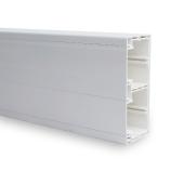 Plinthe 2 compartiments 130x54mm + 2 couvercles C45 PVC blanc