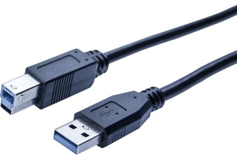 Cordon USB 3.0 type A / B noir - 5,0 m